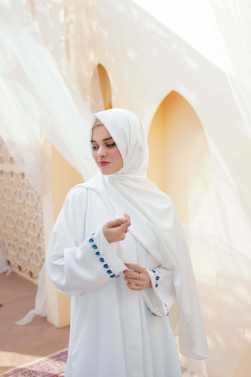 Snow Embellished Abaya - La Khilaba