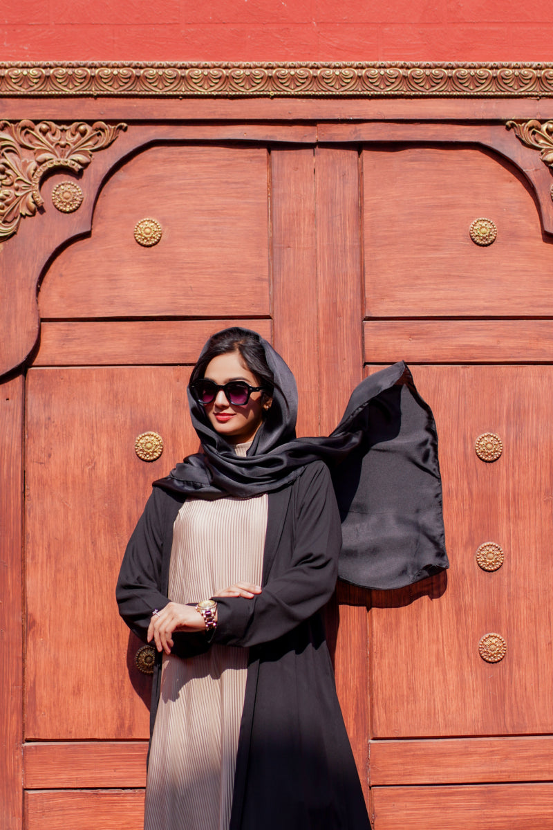 Black Coat Style Abaya - La Khilaba