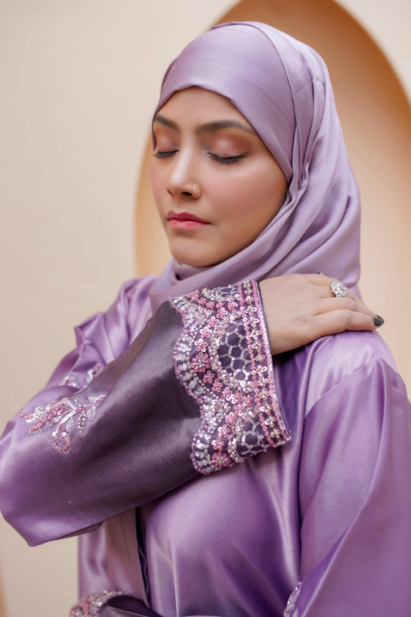 Lavender Gleam Abaya - La Khilaba