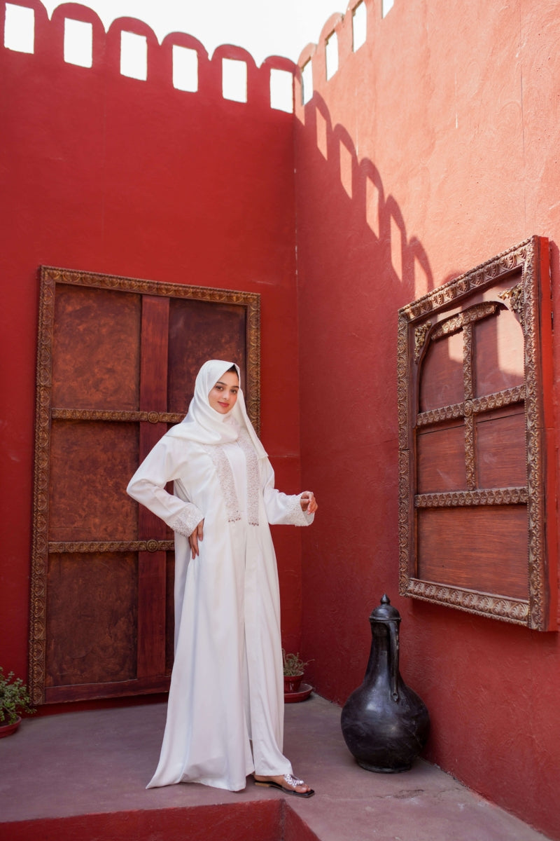 Dove Embellished Abaya - La Khilaba