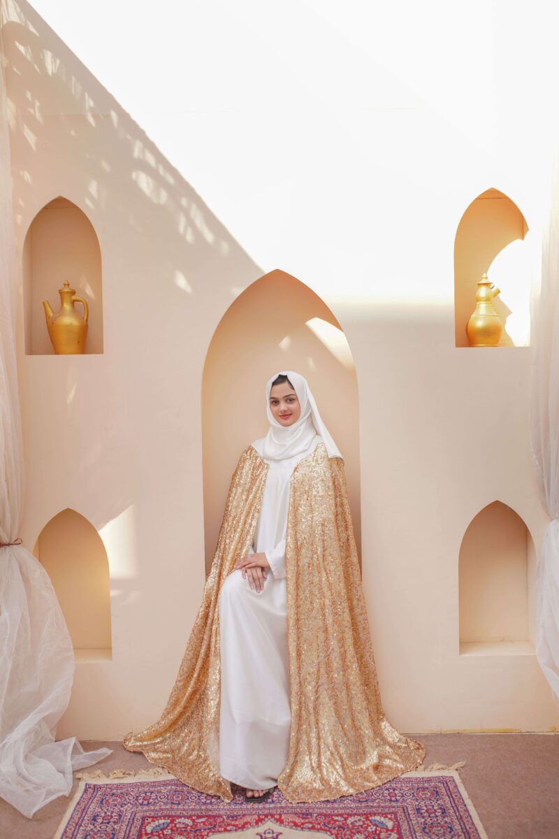 Luxury Sequin Gold Cape - La Khilaba