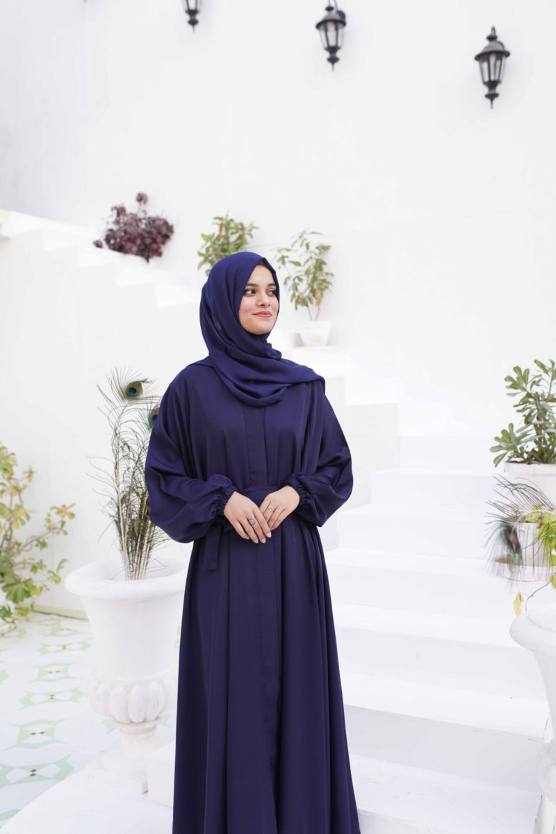 Deep Navy Flared Abaya - La Khilaba