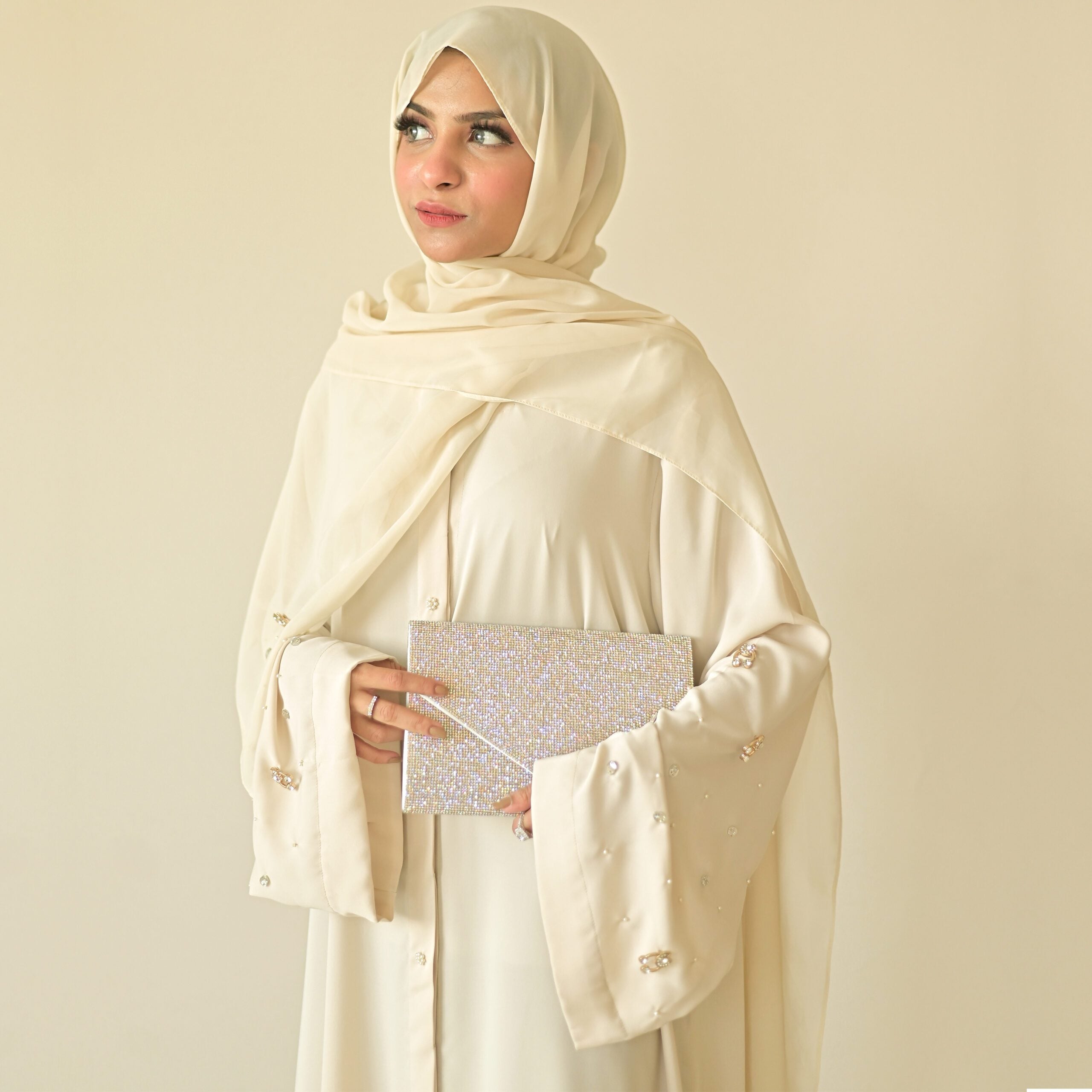 Droop Abaya-Ivory