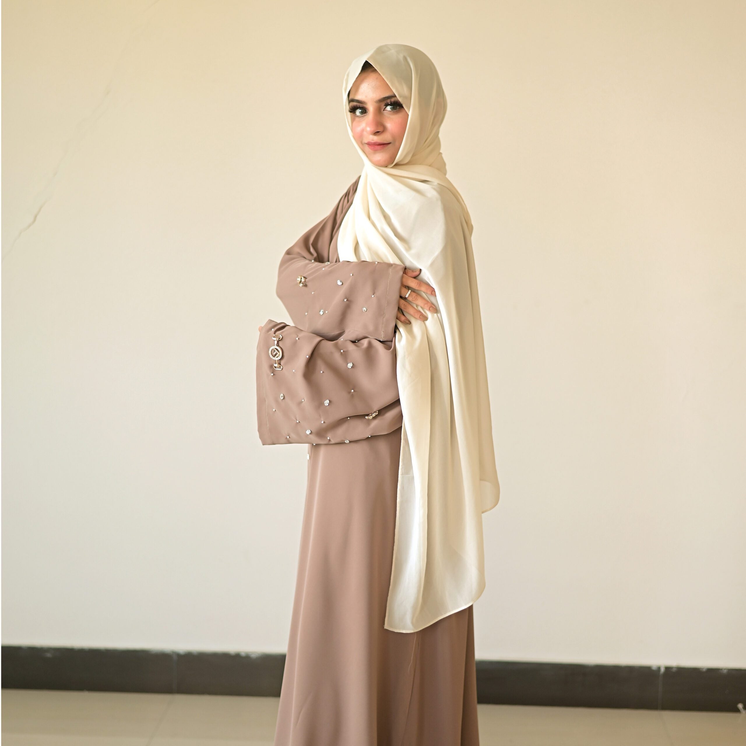 Droop Abaya-Sand Brown