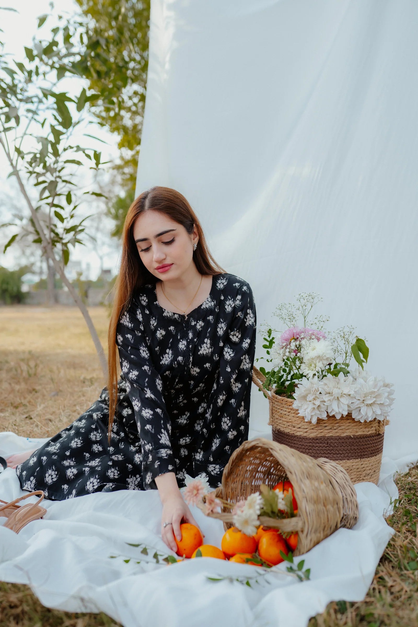 Black and white Floral Print - Eleganza