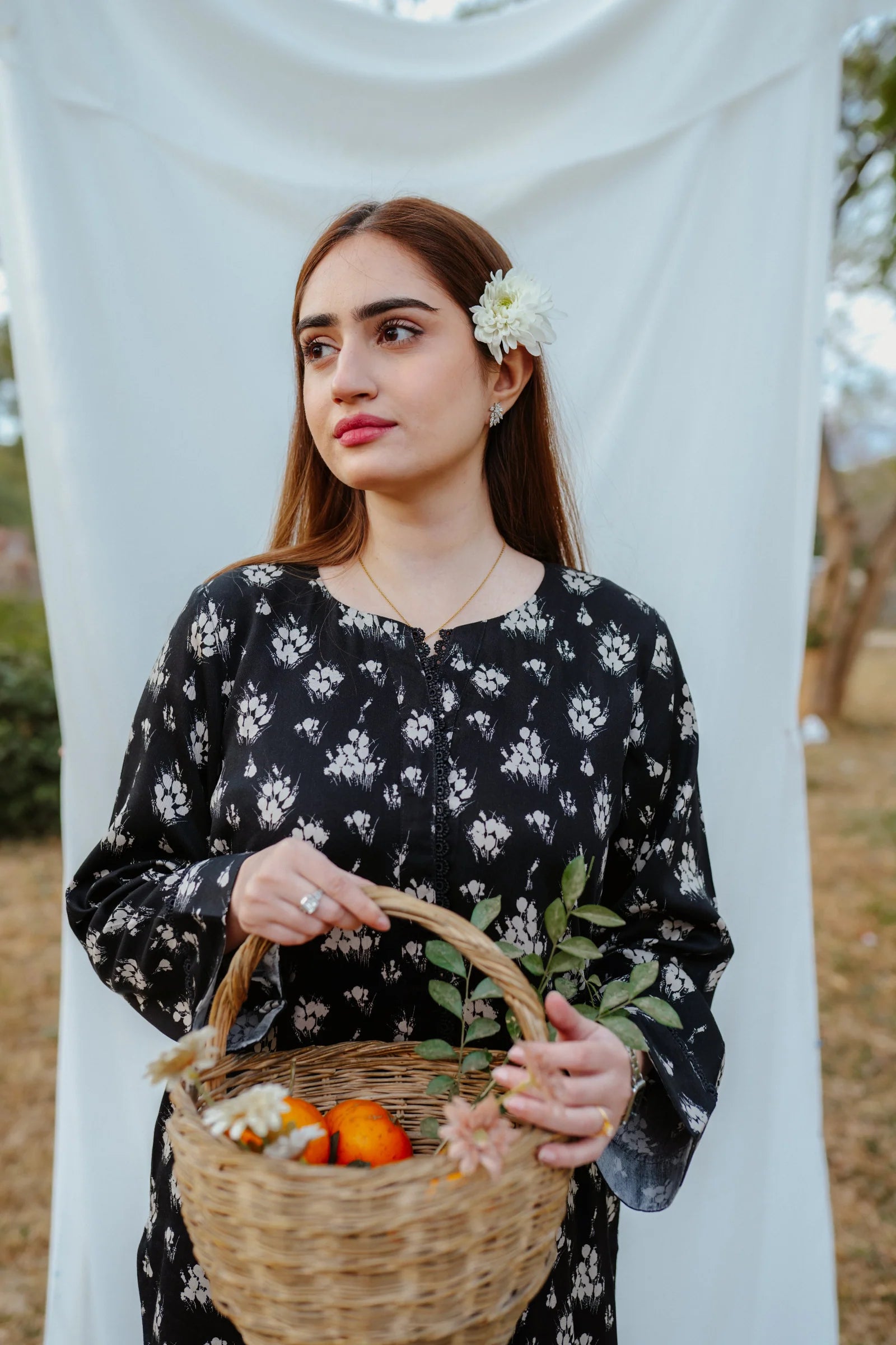 Black and white Floral Print - Eleganza